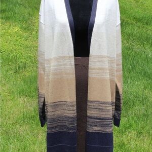 St. John Gradient Cardigan in Cream, Tan, and Black